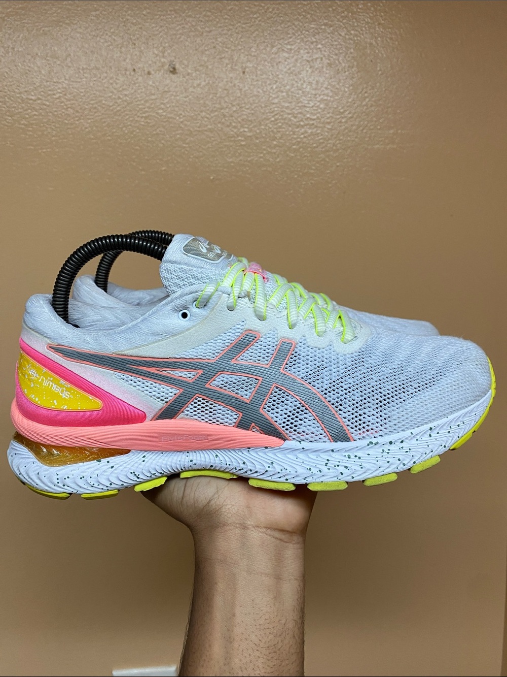 ASICS Gel-Nimbus 22 Lite-Show 'White Sun Coral' Size 9 1012A766-100